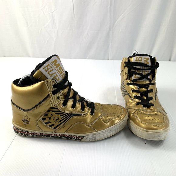 DC X Mike Shinoda X Suru Mens High Top Sneakers Gold US8 Rare HTF Skate Street - Picture 2 of 12